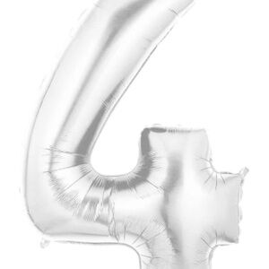 40” number 4 Foil Balloons(2), mega star balloons(2), hallmark birthday gift bag